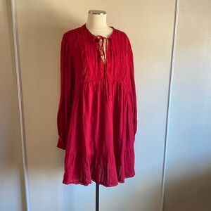 Long sleeve empire waist mini dress